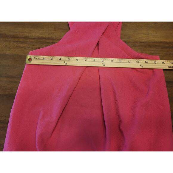 Trina Turk Felisha Front Pleat Halter Dress Pink Crepe Size 0 NWOT - Picture 11 of 13